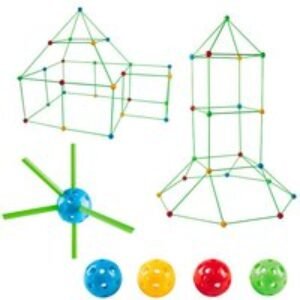 Kids' Fort Building STEM Set - Creative Construction Kit (Ages 5+) - Imaginative Indoor & Outdoor Play | Wowcher