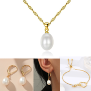 Dazzling Freshwater Pearl Jewelry Tri-Set | Wowcher