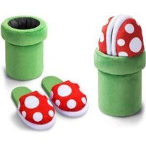 Black Women's Plush Mushroom Slippers with Soft Flannel & Storage Box - Fun Summer Indoor Shoes | Wowcher