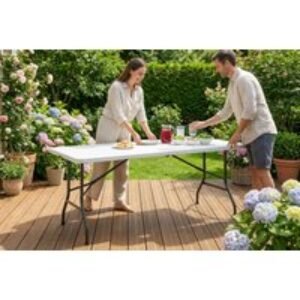 PRICE DROP! 6ft Foldable Outdoor Table - Portable Garden Dining & BBQ Prep Station | Wowcher