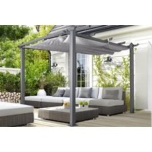 Aluminium Pergola Rectangular Gazebo - Modern Weather-Resistant 3m or 4m Garden Shelter | Wowcher