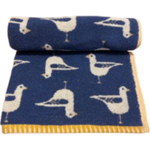 Bellissimo 100% Cotton Seagull Jacquard Bathroom Towel - Navy