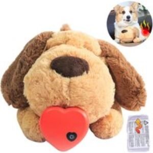 Heated Plush Dog Toy with Heartbeat - Calming Comfort for All Breeds | Wowcher
