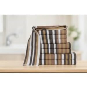 Egyptian Cotton Striped Towels - 4/8 Piece Set & 6 Colours! | Wowcher