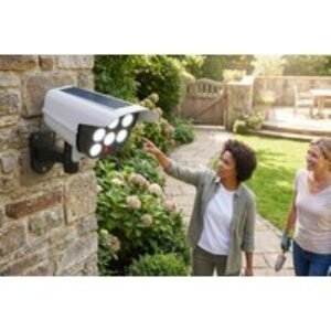 Solar LED Motion Sensor Security Light with Dummy Camera - Weatherproof Outdoor Wall Light | Wowcher