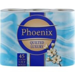 45 White Quilted 3 Ply Toilet Tissue Rolls - Extra Soft