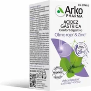Arkopharma Gastric Acidity Digestive Comfort Slippery Elm & Zinc 40 Capsules