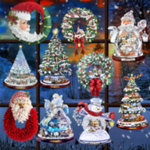 2PC 3D Christmas Window Stickers - Reusable Vinyl Festive Wall Art for Home Decor | Wowcher