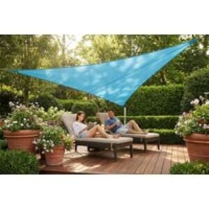 UV-Resistant Waterproof Triangular Sun Shade Sail Canopy - Outdoor Garden Shelter | Wowcher