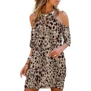 Women's Black Breathable Cotton Blend Off Shoulder Midi Summer Dress - Multicoloured