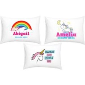 Personalised Kids' Unicorn Pillowcase - 100% Soft Touch Polyester