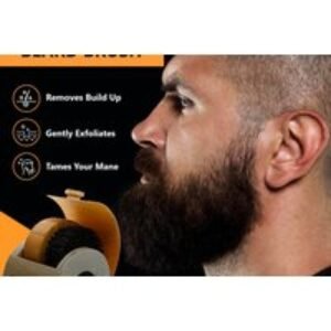 Groomarang 'O' Shape Boar Bristle Beard Brush - Premium Men's Beard Grooming Tool | Wowcher