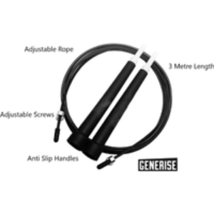 Adjustable Skipping Rope - 3m Durable Fitness Jump Rope with Solid Handles for Cardio & HIIT | Wowcher