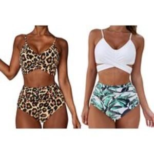 Women's Black Ruched Padded Bikini - Stylish & Comfortable Swimwear | Wowcher