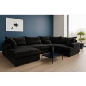 Milano U-Shaped Velvet Corner Sofa - Modern 5-Seater