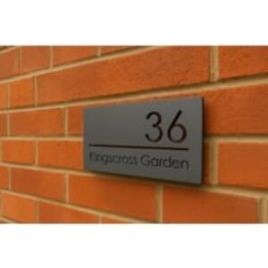Premium Personalised Matte Grey Acrylic House Sign - Modern Weatherproof Wall Plaque
