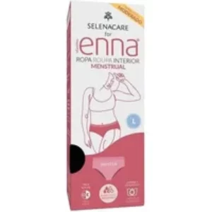 Enna Menstrual Brief Hipster Black Moderate Flow Size L Day & Night
