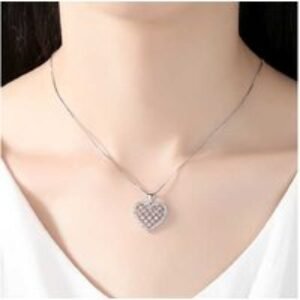 Silver-Plated Heart Pendant Necklace with 'MUM' Charm & Crystal Accent - Adjustable Chain