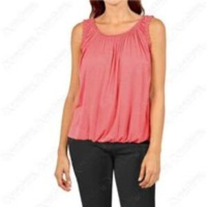 Unisex Black Jersey Ruched-Neck Bubble Vest Top - Soft Stretch
