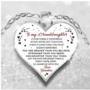 Sterling Silver Heart Pendant Necklace - Engraved 'To My Granddaughter' Keepsake Gift | Wowcher