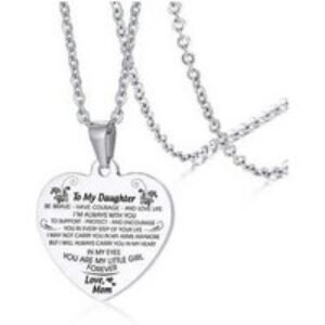 Heartfelt Silver-Plated Pendant Necklace for Cherished Daughters | Wowcher