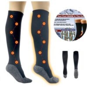 Women's Black Self-Heating Knee High Socks - Energy Saving