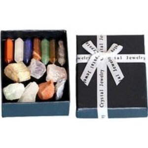14-Piece Natural Chakra Gemstone Healing Set - Gift Boxed Crystals Collection | Wowcher