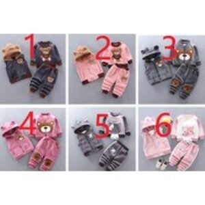 Kids Cosy Animal Print Winter Set - 100% Polyester