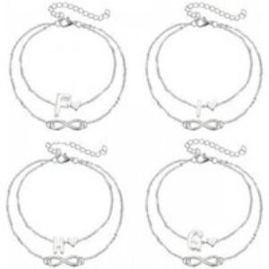 Personalised Infinity Heart Anklet - Custom Initial