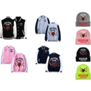 Unisex Black Stranger Things Hellfire Club Bomber Jacket - Lightweight Polyester