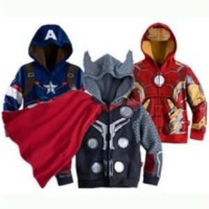 Kids' Superhero Cotton Zip Up Hoodie - 6 Fun Styles