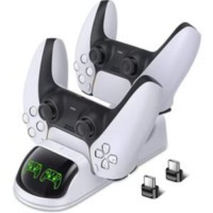 PS5 Dual Controller Fast Charging Dock - Compact Gaming Accessory for PlayStation 5 | Wowcher