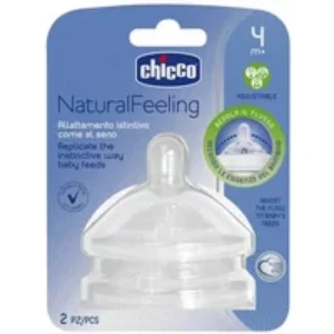 Chicco NaturalFeeling Teat 4m+ Medium Flow Adjustable Fast & Cereal 2 Units