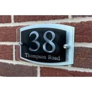 Personalised Modern Acrylic & Aluminium House Sign - Custom Door Plaque