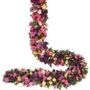 2.5m Festive Faux Flower Garland - Hanging Christmas Decoration