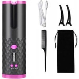 Cordless Automatic Hair Curler - Wireless Professional Styling Tool with LED Display | Wowcher