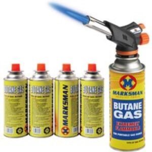 Butane Blow Torch with 4 Gas Canisters - Self-Igniting Culinary Kitchen Tool | Wowcher