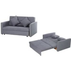 Modern Grey Fabric 2-Seater Sofa Bed with Storage | Wowcher