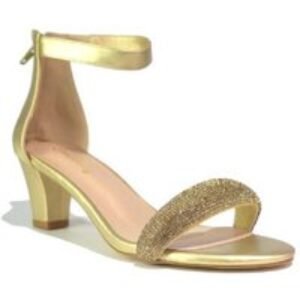 Black Women's Faux Leather Two Strap High Heeled Sandals - Chic