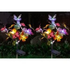 Solar Butterfly LED Garden Lights - 2 Pack | Wowcher