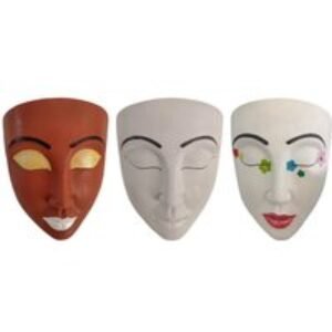Geisha Face Mask Resin Hanging Plant Pot - 3 Colourful Styles