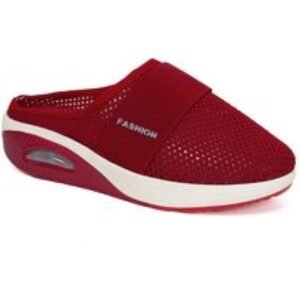 Black Women's Mesh Air Cushion Slip-On Trainers - Lightweight