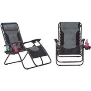 Set Of 2 Xxl Padded Zero Gravity Recliner Chairs - Steel Frame