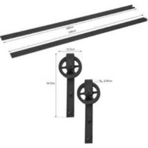 Modern Metal Sliding Barn Door Kit - Space-Saving Track for Dining Room