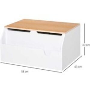HOMCOM Wooden Toy Storage Box for Kids - Sturdy