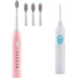 Electric Toothbrush & Cordless Water Flosser Set - Deep Clean for Adults