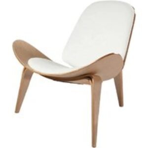 Hans Wegner Faux Leather Shell Chair - Mid-Century Modern