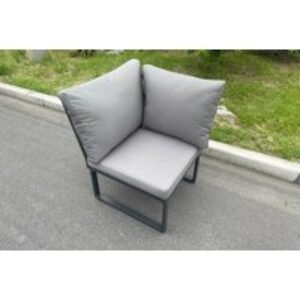 8-Seater Aluminium Garden Corner Sofa Set with Fire Pit - Modern Outdoor Lounge | Wowcher