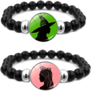 Elphaba & Glinda Adjustable Faux Leather Friendship Bracelet Set | Wowcher