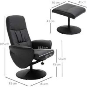 HOMCOM Ergonomic High Back Recliner Chair - Faux Leather
